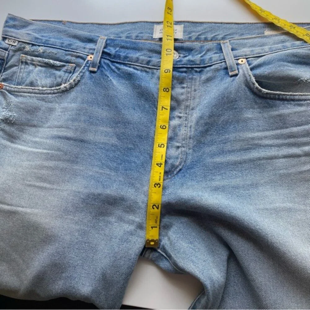 Citizens Of Humanity Emerson Slim Boyfriend Woman 32 Blue Sky Distressed Coastal - Picture 14 of 16